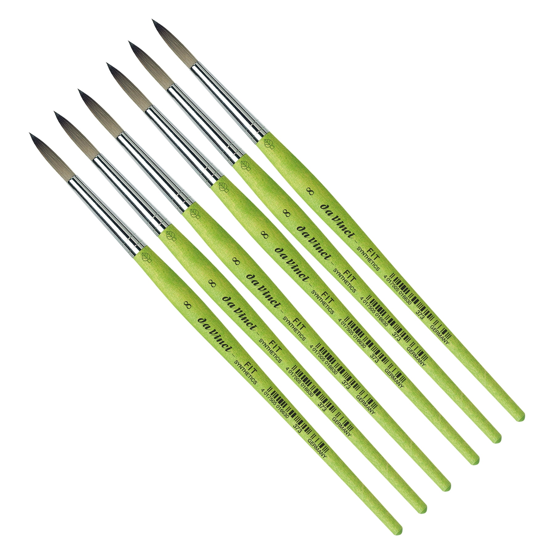 da Vinci FIT Synthetics Student Brush, Synthetic, Acrylic & Tempera, Round, Series 373, Size 8, Pack of 6