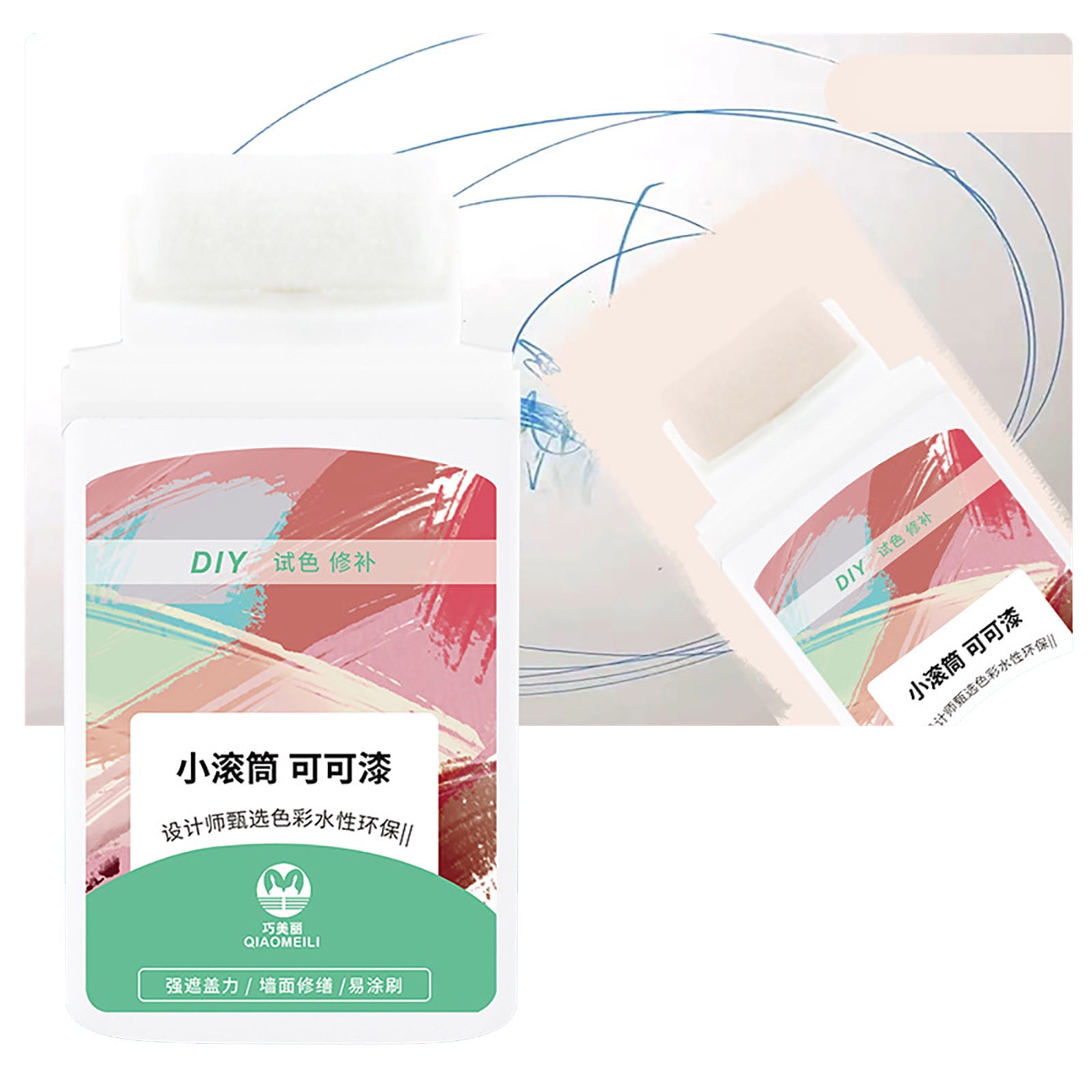 Best Gift！Wall Paint Kit, Wall Hole Paint Paste Roller, Wall Mending Agent With Roller, Wall