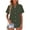 Army Green, variant on Summer Shirts for Women Casual Flared Hem Short Sleeve Button-Up Top Basic Relaxed Vacation Beach Travel Blouse, Black XL