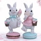 thumbnail image 2 of Juego de 2 Figuras de Conejo de Pascua, Decoración Primaveral, Pareja de Conejos con Pastel Colorido., 2 of 4
