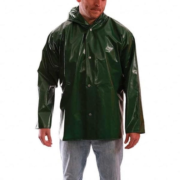 Tingley Rubber B1379047 J22168 Iron Eagle Storm Fly Front Hooded Jacket - Green - 5XL