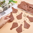 thumbnail image 4 of 20 Sets Leather Key Fob Kit PU Leather Keychain Making Kits Blank Leather Clothing Labels Set Key Fobs with Rivet Pins Rivet Caps for Laser Engraving Keychain Making Brown DIY, 4 of 6