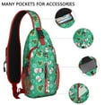 thumbnail image 2 of Sling Backpack,Green Christmas Snowman Pattern Crossbody Bag with Water Bottle Holder,Waterproof Sling Bag for Men/Women with Chest Phone Holder for Hiking,Travel, 2 of 6
