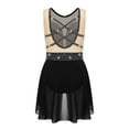 thumbnail image 4 of CHICTRY Kids Girls Shiny Straps Back Lyrical Dance Dress Ballet Leotard Split Skirts Dancewear Black 16, 4 of 7