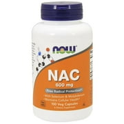 NOW FOODS NAC N-Acetyl Cysteine 600 mg 100 Veg Capsules FRESH Made In USA