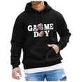 thumbnail image 1 of VBARHMQRT Work Hoodies for Men Men Rugby Printed Pocket Drawstring Hooded Sweatshirt Casual Loose Comfortable Trendy Business Sweatshirt, 1 of 4