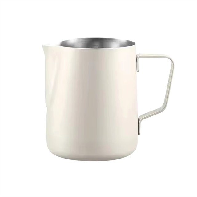 Jarra para Espumar Leche de 600 Ml, Jarra de Acero Inoxidable para Leche, Ideal para Leche, Crema, Agua y Zumos.