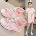 thumbnail image 6 of Fesfesfes Girls' Sandals Open Toe Summer Shoes Cute Flat Strappy Gladiator Sandals with Ankle Zipper and Soft Soled 4-14 Years, 6 of 6