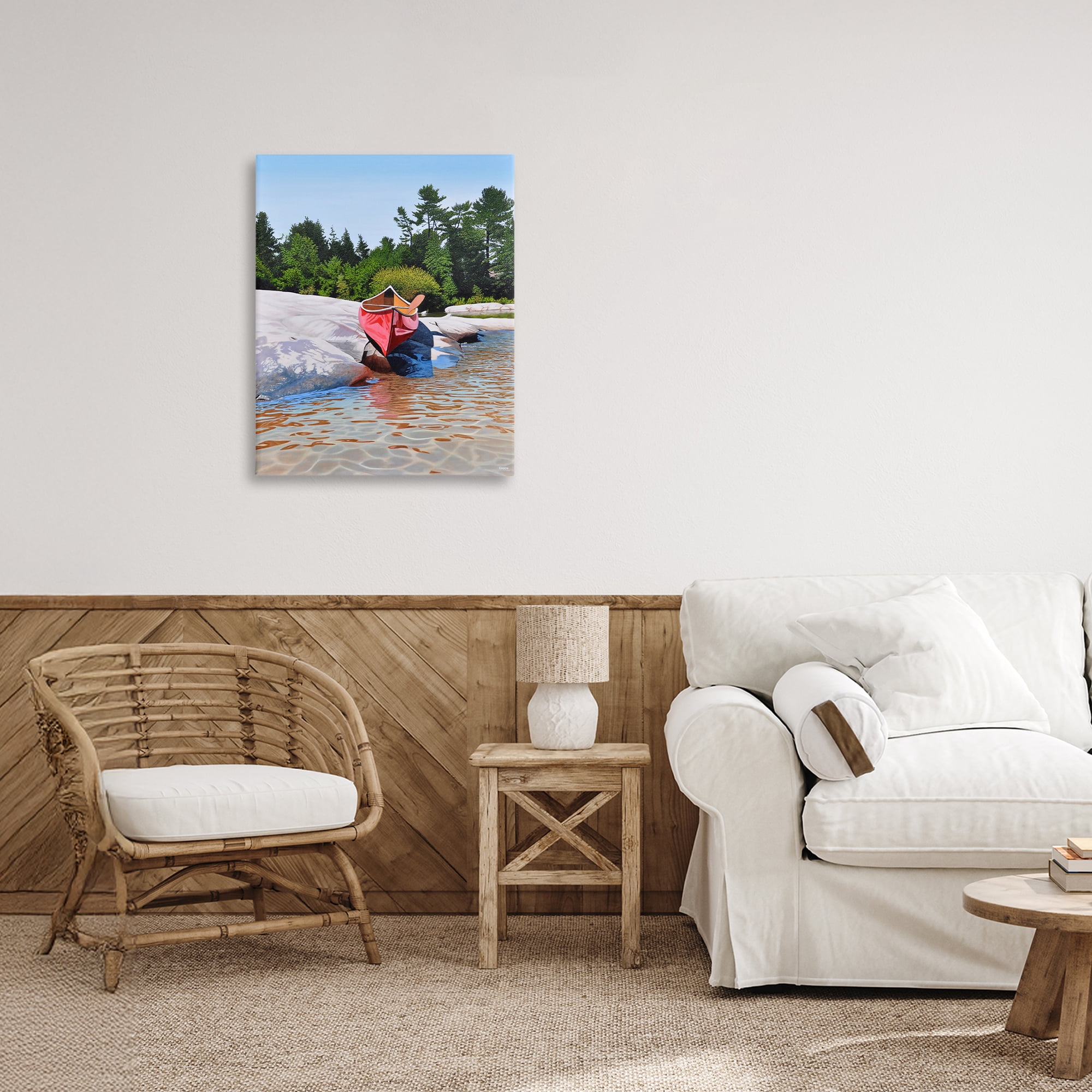 Stupell Industries Canoe at Water's Edge Canvas Wall Art, design by Kenneth M Kirsch
