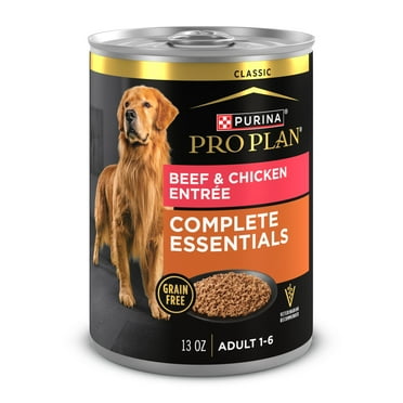 Purina Pro Plan Grain Free Wet Dog Food Classic Pate, Beef and Chicken Entrée, 13 oz Can