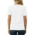 thumbnail image 6 of JYLPZYR Loose Tops for Women Women's Solid Color Deep V Neck Fashion Sexy Short Sleeve T Shirt Short Sleeve(White,L), 6 of 6