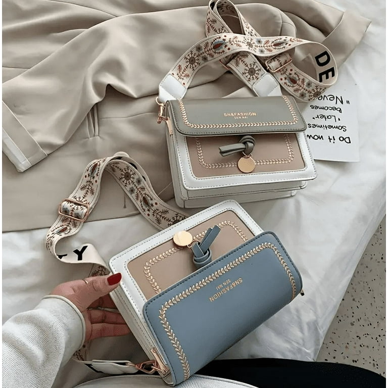 Fashion PU Leather Heart Crossbody Bag Women Summer Wide Strap Flap  Shoulder Bag Lady Girls Casual Shopping Messenger Handbag