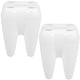 thumbnail image 1 of 2 soportes para cepillos de dientes con forma de diente, para encimera de baño, con 4 orificios, organizador único para niños y adultos, 1 of 7