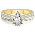 thumbnail image 3 of 2 Carat IGI Certified Pear Shape Lab Grown Diamond Engagement Ring | 14K Yellow Gold | Sandra Side Stone Lab Diamond Ring | FG-VS1-VS2 Quality Friendly Diamonds, 3 of 5