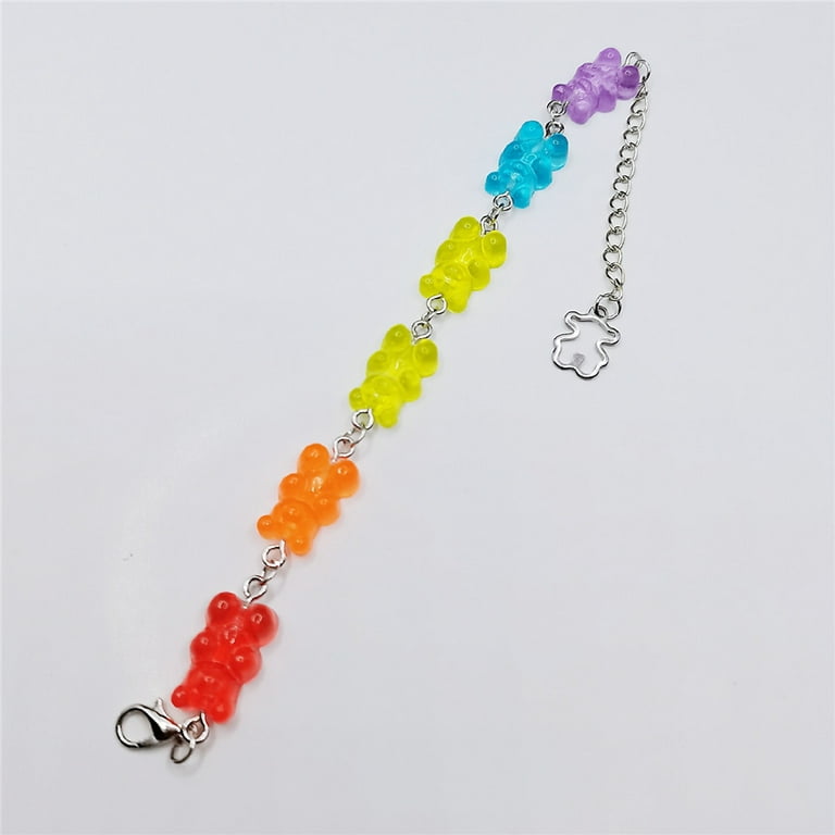 Colorful Cute Y2k Gummy Bear Decor Bracelet Stylish Bracelet - Temu