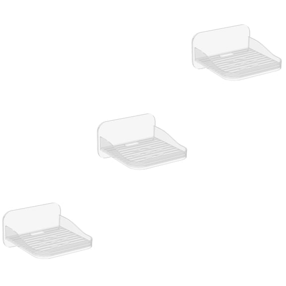 FOMIYES Set of 3 Transparent Plastic Wall Shelves for Camera, Speaker, and Home Decor Storage