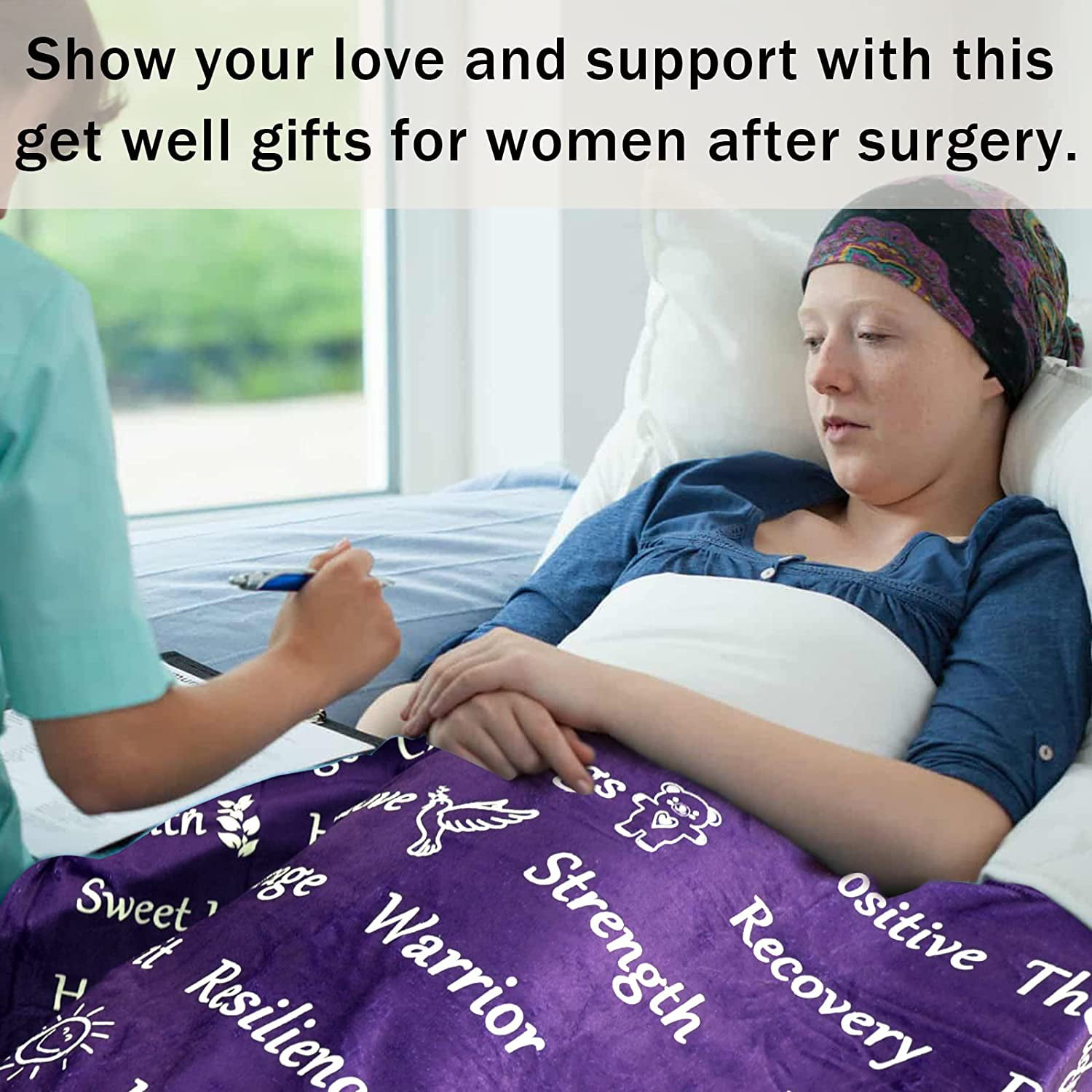 Healing Blanket Get Well Soon Gifts Purple Compassion Blankets