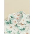 thumbnail image 4 of Bagilaanoe 2pcs Toddler Baby Boy Shorts Set Short Sleeve Print Shirt Tops + Shorts 6M 9M 12M 18M 24M 3T Kids Casual Summer Clothes, 4 of 8