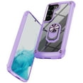 thumbnail image 2 of ELEHOLD for Samsung Galaxy S22 Case with Ring Stand, Clear Body with 360 Degree Rotatable Ring Holder Magnetic Kickstand, Soft TPU Shockproof Protective Phone Cases for Women Girls, purple, 2 of 8
