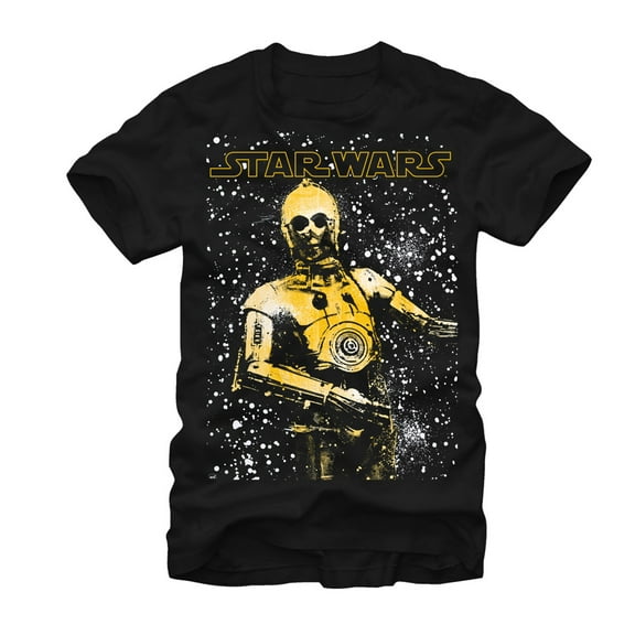 Men's Star Wars Galactic C-3PO Graphic Tee Black Large