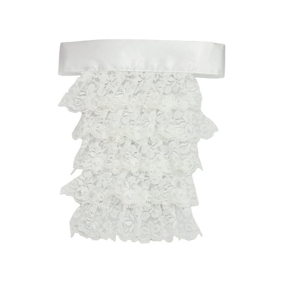 Necvior Victorians Colonial Jabot Collar Steampunk 4 Layered Ruffle Lace Detachable False Collar Shirt Front Necktie