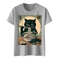thumbnail image 5 of Wangmeiwg Cat Ramen Funny Graphic Tees Cat Anime T Shirt Miss Long Sleeve Shirts for Women, 5 of 5