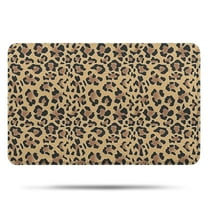 Brown and Black Leopard Print Bathroom Rugs Mat,Non Slip Microfiber Bathroom Rug,Rubber Backing,Soft Bathroom Mats for Bathroom Floor,Tub and Shower,17x27in(43x68cm)