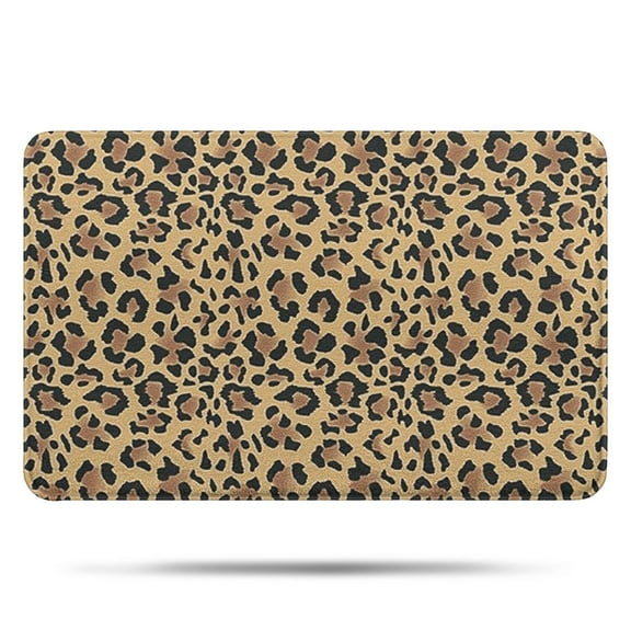 Brown and Black Leopard Print Bathroom Rugs Mat,Non Slip Microfiber Bathroom Rug,Rubber Backing,Soft Bathroom Mats for Bathroom Floor,Tub and Shower,17x27in(43x68cm)