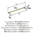 thumbnail image 5 of Amerock Farewind 10-1/16 inch (256mm) Center-to-Center Golden Champagne Cabinet Pull, 5 of 6