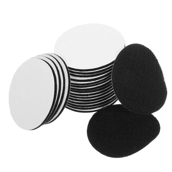 OULII 20Pairs Black Sticky Hook and Loop Fastener Dots for Carpet Bed Sheet Secure Bond