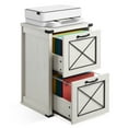 thumbnail image 2 of VASAGLE File Cabinet, Filing Cabinet with 2 File Drawers, Printer Stand, Fit A4, Letter Size, Hanging File Folders, Modern Farmhouse Style, for Home Office, Study, Rustic White UOFC048T73, 2 of 6