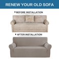 thumbnail image 3 of H.VERSAILTEX 1-Piece Jacquard Spandex Sofa Stretch Slipcover, Taupe, 3 of 7