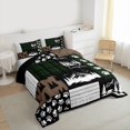 thumbnail image 3 of Feelyou Green Retro Buffalo Twin Comforter Sets, Jungle Pine Tree Bedding Set, 2pcs, 3 of 8