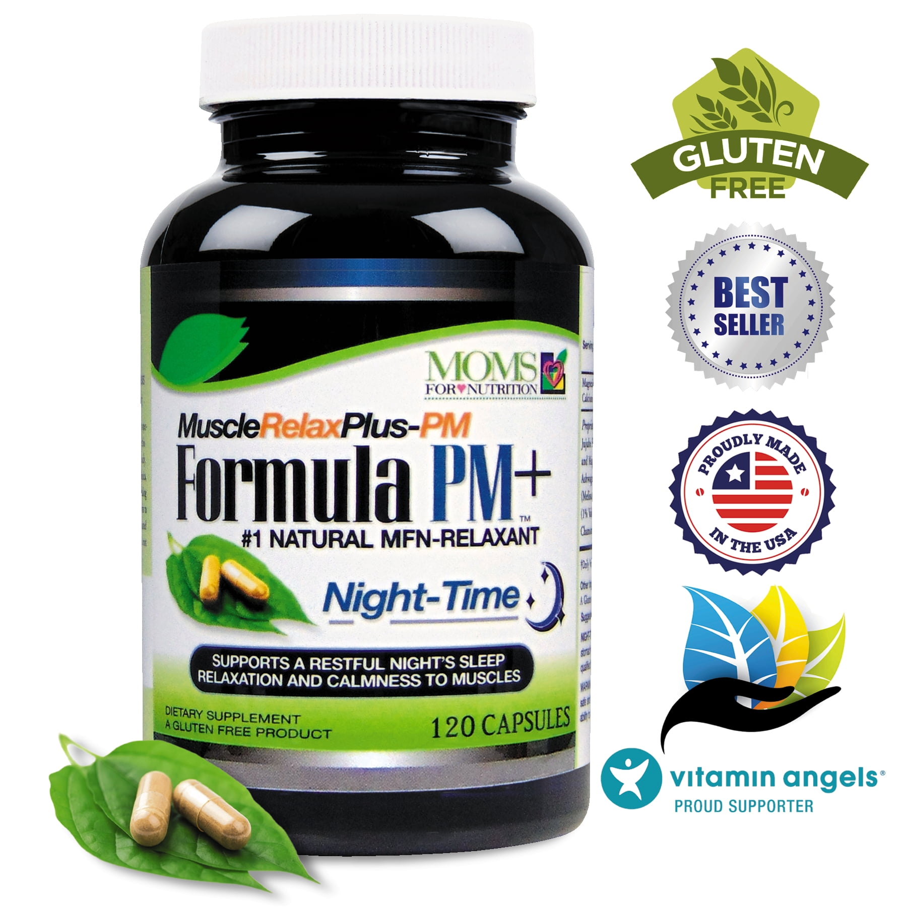 120 Capsules - Natural Sleep Aid Muscle Relax PM – 2300 mg Strength, Non-Habit Forming Nighttime Capsules for Restful Nights and Relaxation