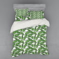 thumbnail image 2 of Ambesonne Boho Bedding Set 3 Pcs, Banana Leaves Design, Twin, Pale Grey Hunter Green, 2 of 3