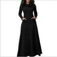 thumbnail image 3 of SHEOWO Women Long Dress Solid Splicing Pockets Dress Evening Cocktail Party Long Skirts, 3 of 5