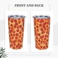 thumbnail image 3 of KLL Pizza Stainless Steel Vacuum Insulated Coffee Cup 20 oz Lids and Straws,Insulated Travel Mug Water Cup with Leak-Proof Straw Lid & Flip Lid, 3 of 8