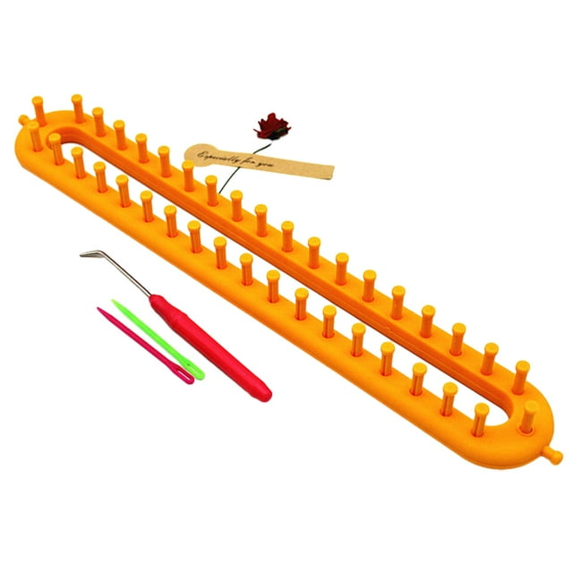 Bewildely Kit de tejido de telar de plástico, herramienta de elaboración ligera y duradera, ligera y fácil de llevar De coser amarillo 36cm