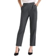 thumbnail image 1 of Pantalones elegantes de cintura alta para mujer INSPIRE CHIC con bolsillos, tobillo gris oscuro, 1 of 6