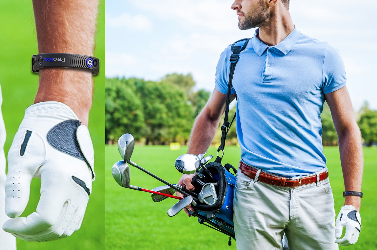 PROEXL ULTIMATE MAGNETIC BRACELET -  ADJUSTABLE STRAP - BLACK BLUE