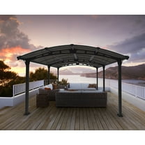 Palram - Canopia Tucson 5000 12' x 16' Polycarbonate/Aluminum Gazebo - Gray/Gray
