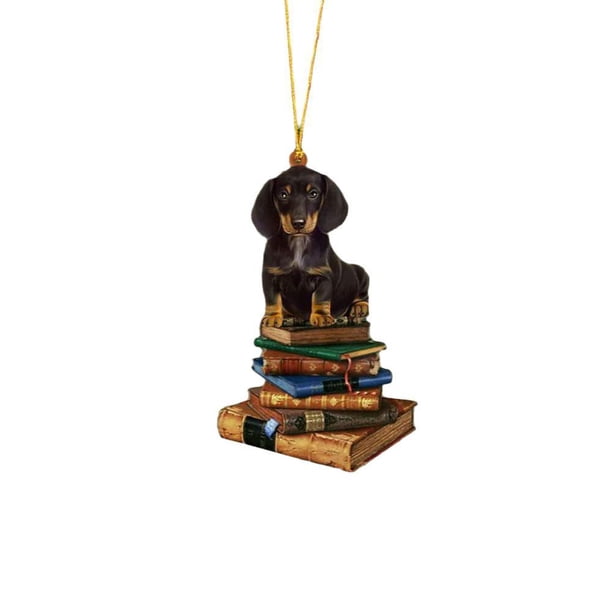 TQEHS Colgante de estantería con forma de árbol de Navidad, adorno navideño con forma de perro, colgante ☆λ I5K6
