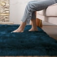 thumbnail image 4 of Junovo Luxury Fluffy Area Rugs Areary Rug for Bedroom Shaggy Rugs Area Carpet for Living Room Bedroom Room,2'x3',Navy Blue, 4 of 7