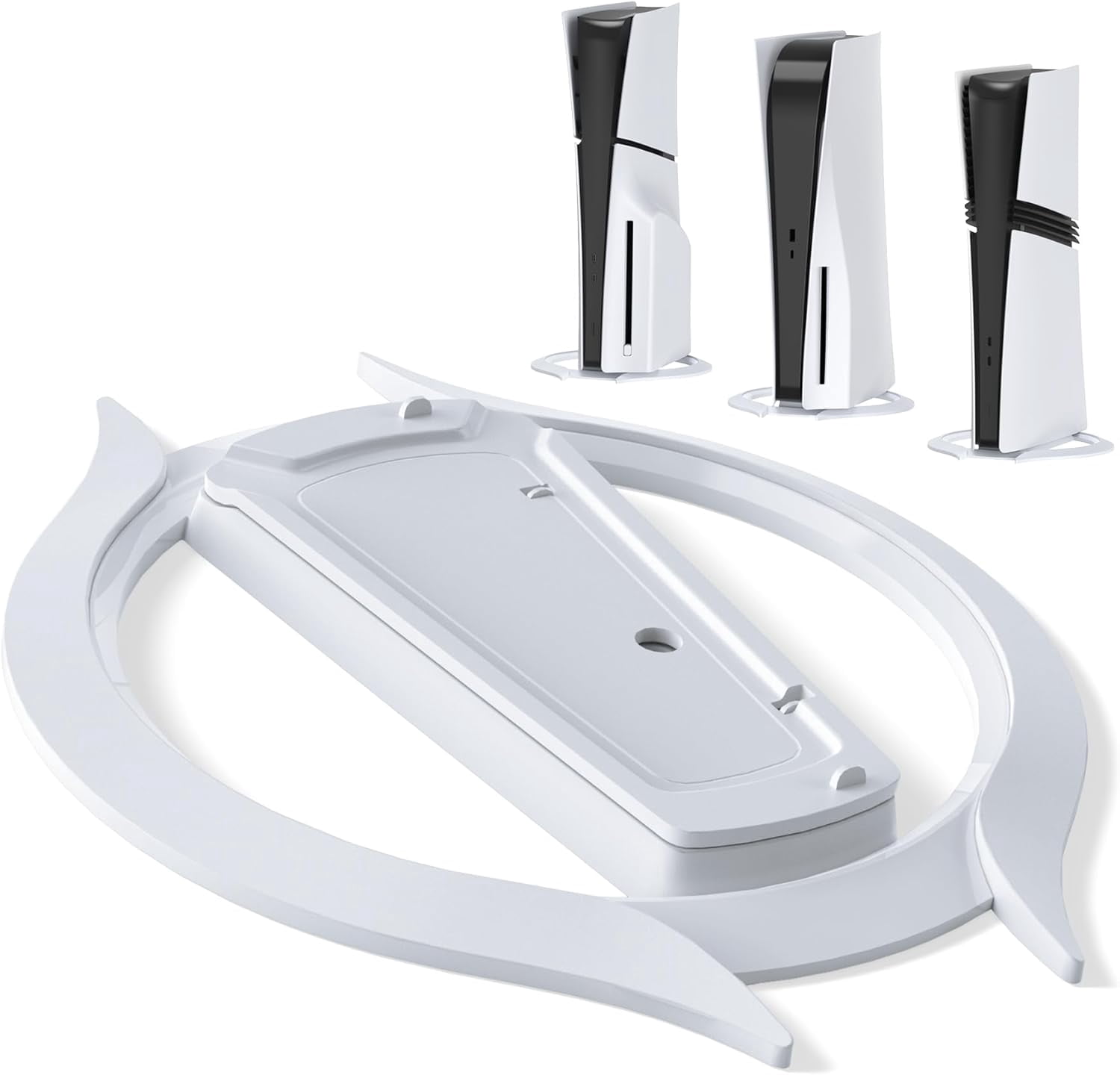 YCAN-PlayVital Support Vertical pour Console ps5/Slim/Pro/Standard Disque & Numérique, Support Gain de Place Base Accessoires pour ps5/Pro/Slim avec Coussinets Antidérapants, Stabilité Améliorée - Blanc