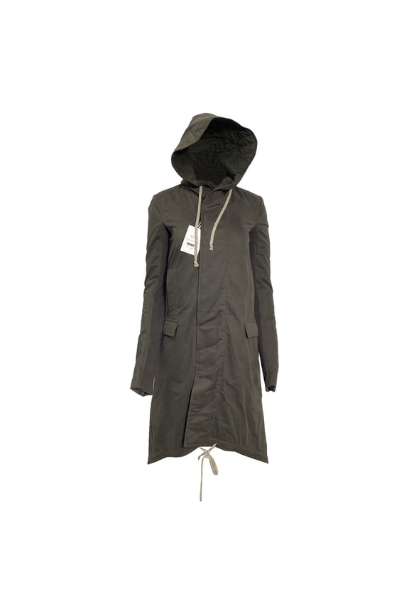 Pre-Owned Rick Owens Fishtail Parka in Olive Cotton