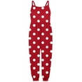 thumbnail image 4 of Kaemgyyd Toddler Girls Clothes Romper Cute Polka Dot Spaghetti Strap Sleeveless Jumpsuit Summer Outfits with Pockets 1-6 T, 4 of 5