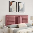 thumbnail image 2 of Tufted Headboard, King and CA King Size, Pink, Velvet, Mid Century Bedroom, Modern Contemporary Boutique HB35251, 2 of 9