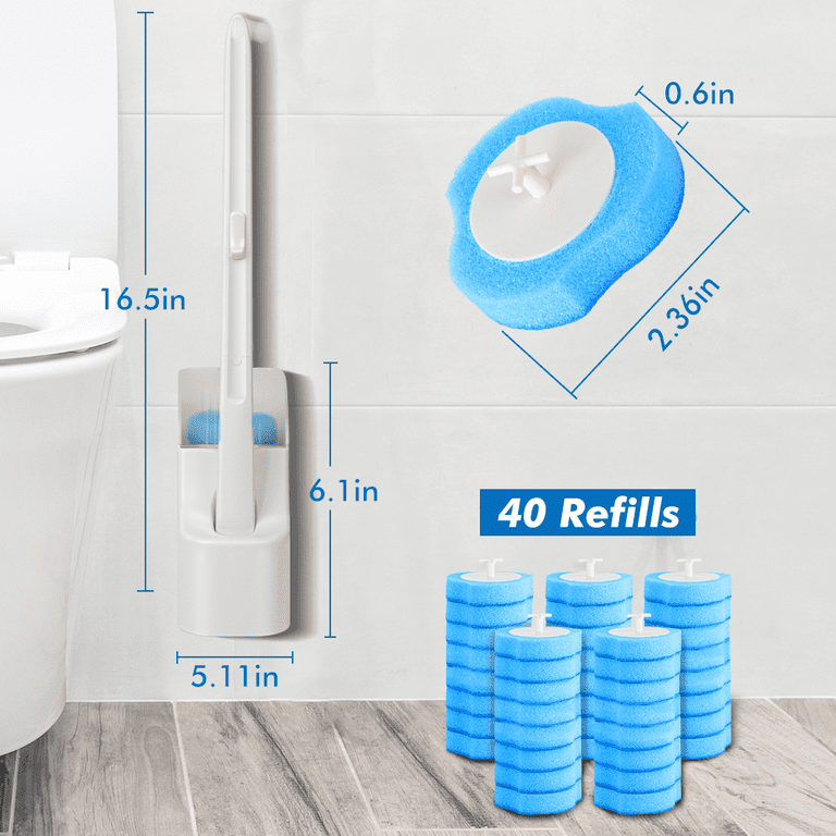 Disposable Toilet Bowl Brush with 40 Refills photo 2