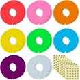 thumbnail image 1 of 16 Pack Closet Dividers for Clothes Round Colorful Plastic Size Closet Rack Dividers Hangers, 8 Sizes of Clothing Stickers Clear Digital Labels 240 Total, 1 of 7