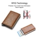 thumbnail image 4 of Cartera de piel sintética para hombre, billetera triple con bloqueo RFID y tarjetero delgado emergente, tarjetero de aluminio metálico., 4 of 8